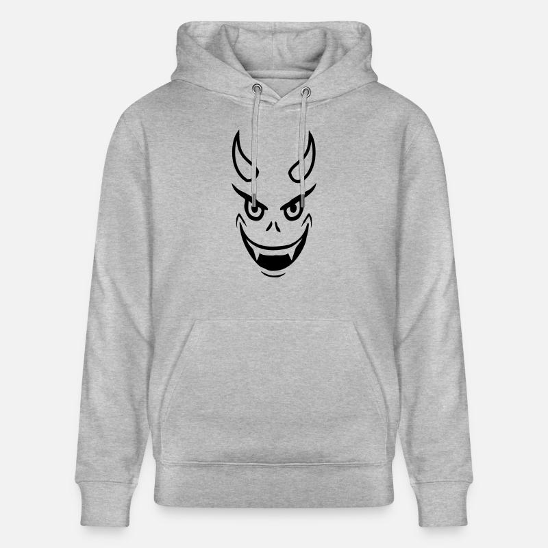 Face Evil Devil Design - Sweat à capuche bio CRUISER Stanley/Stella Unisexe - gris chiné