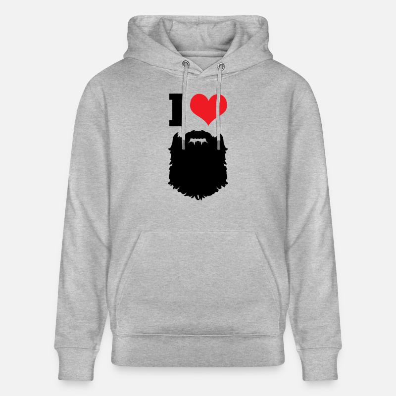 I Love Beards - Sweat à capuche bio CRUISER Stanley/Stella Unisexe - gris chiné