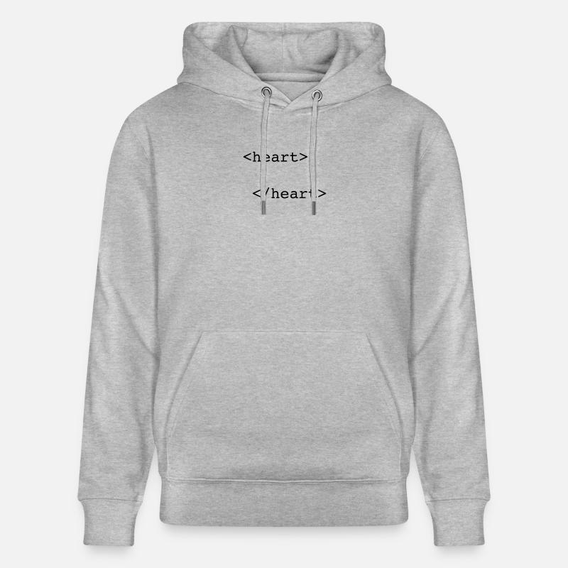 html heart - Sweat à capuche bio CRUISER Stanley/Stella Unisexe - gris chiné