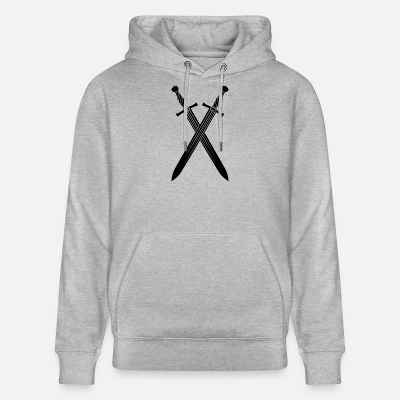 Épée deux épées croisées - Sweat à capuche bio CRUISER Stanley/Stella Unisexe - gris chiné