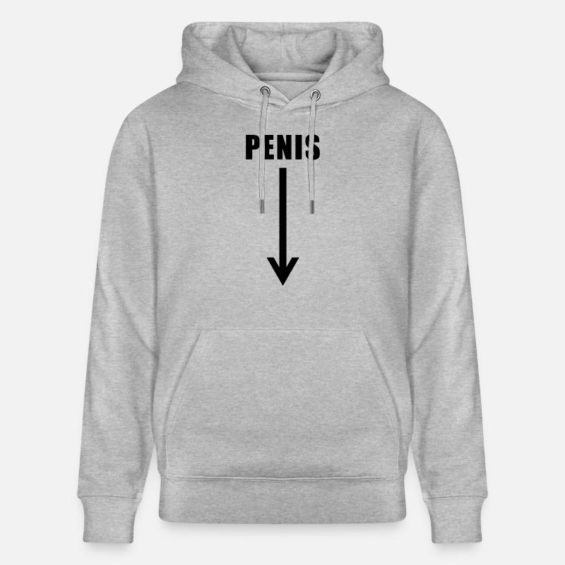 penis down there - Stanley/Stella CRUISER Unisex Organic Hoodie - heather grey