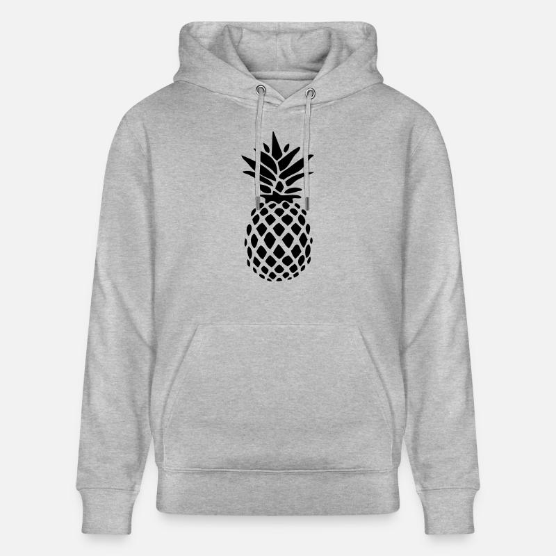 Ananas noir silhouette - Sweat à capuche bio CRUISER Stanley/Stella Unisexe - gris chiné