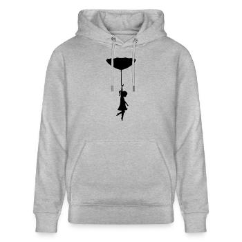alles gute kommt von oben - Stanley/Stella Unisex Bio-Hoodie CRUISER  - Grau meliert - Vorne - Alina (178cm) & Michal (187cm)