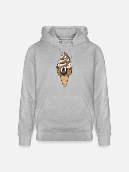 Retro Cartoon Eiscreme - Stanley/Stella Unisex Bio-Hoodie CRUISER  - Grau meliert