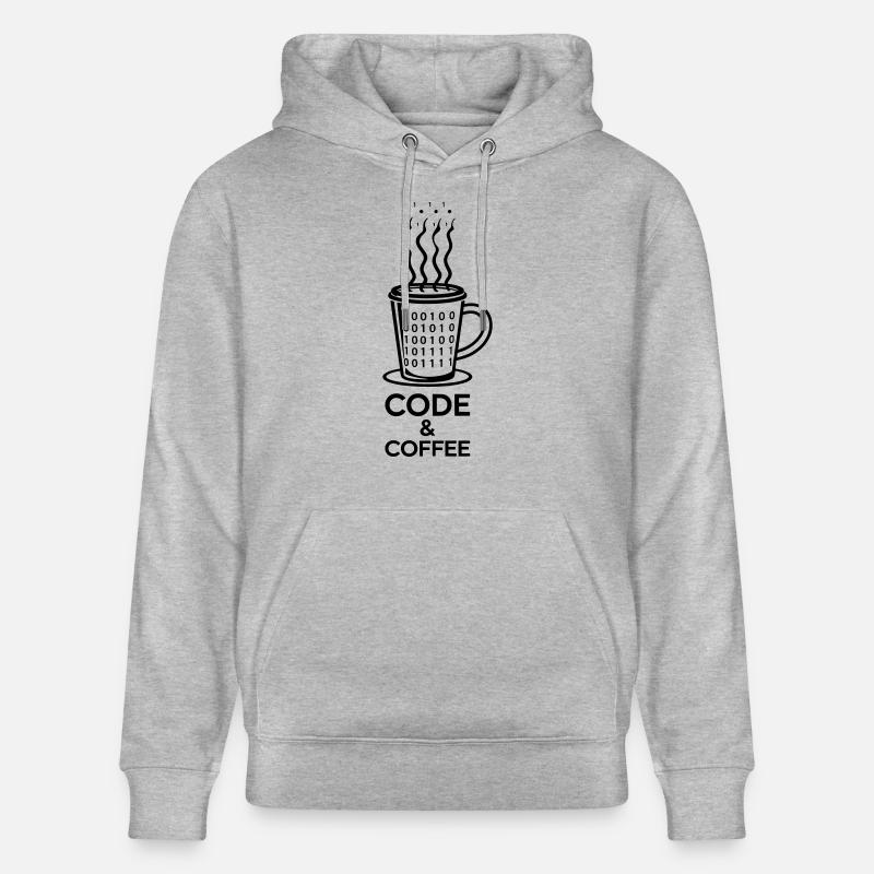 Code & Café – Duo Parfait - Sweat à capuche bio CRUISER Stanley/Stella Unisexe - gris chiné