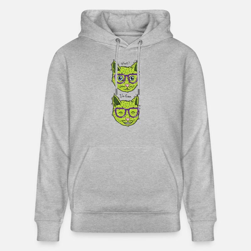 chat végétalien se sent bien - Sweat à capuche bio CRUISER Stanley/Stella Unisexe - gris chiné