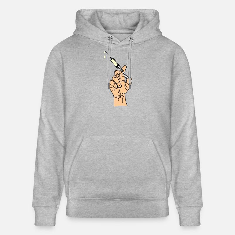 Main avec seringue d’évacuation 5 - Sweat à capuche bio CRUISER Stanley/Stella Unisexe - gris chiné