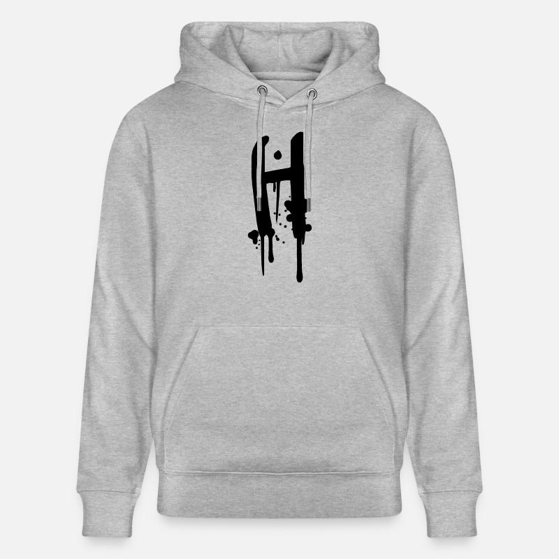 Graffiti H gouttes Farbklex spray - Sweat à capuche bio CRUISER Stanley/Stella Unisexe - gris chiné