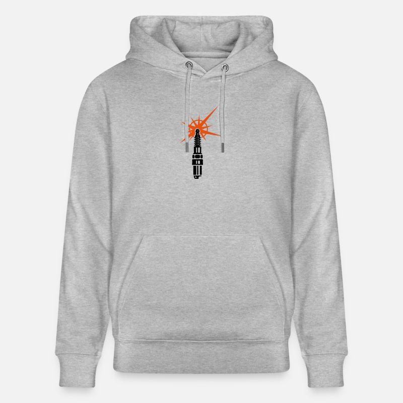 Zündkerze / spark plug (b, 2c) - Stanley/Stella Unisex Bio-Hoodie CRUISER  - Grau meliert