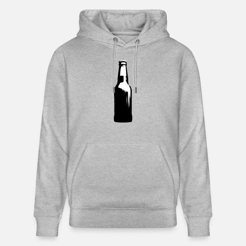 Einfach Bier | Silhouette einer Bierflasche - Stanley/Stella Unisex Bio-Hoodie CRUISER  - Grau meliert