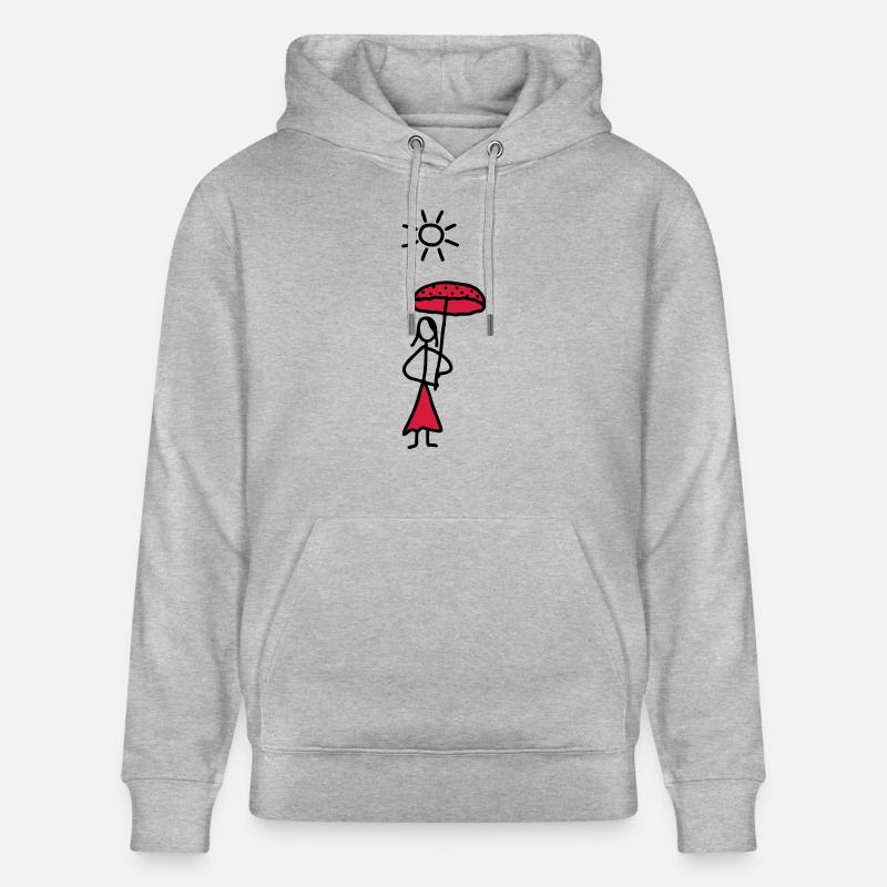 Lady mit Sonnenschirm - V2 - Stanley/Stella Unisex Bio-Hoodie CRUISER - Grau meliert