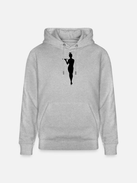 Challenging waitress with tray shadow figure - Stanley/Stella CRUISER Unisex Organic Hoodie - heather grey