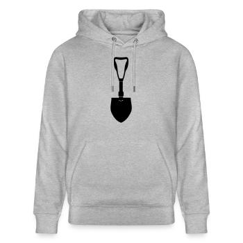 klappspaten_vec_1 en - Stanley/Stella CRUISER Unisex Organic Hoodie - heather grey - Front - Alina (178cm) & Michal (187cm)