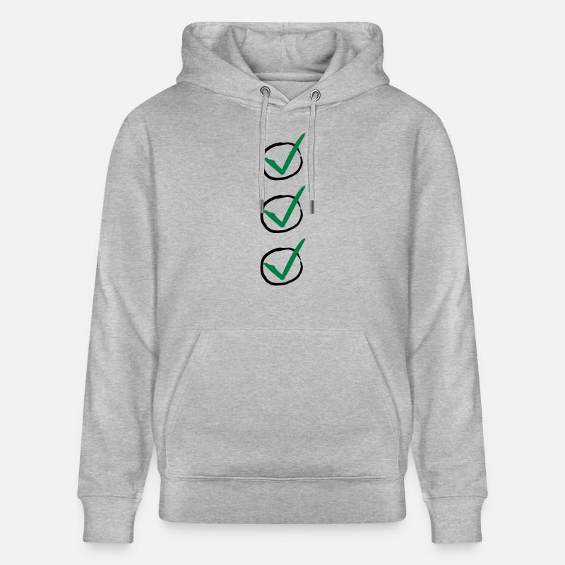 Three Checkmarks - Sweat à capuche bio CRUISER Stanley/Stella Unisexe - gris chiné