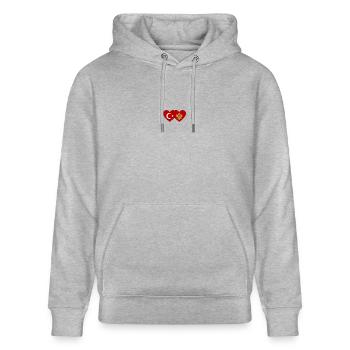 Türkei Montenegro Flagge - Stanley/Stella Unisex Bio-Hoodie CRUISER  - Grau meliert - Vorne - Alina (178cm) & Michal (187cm)