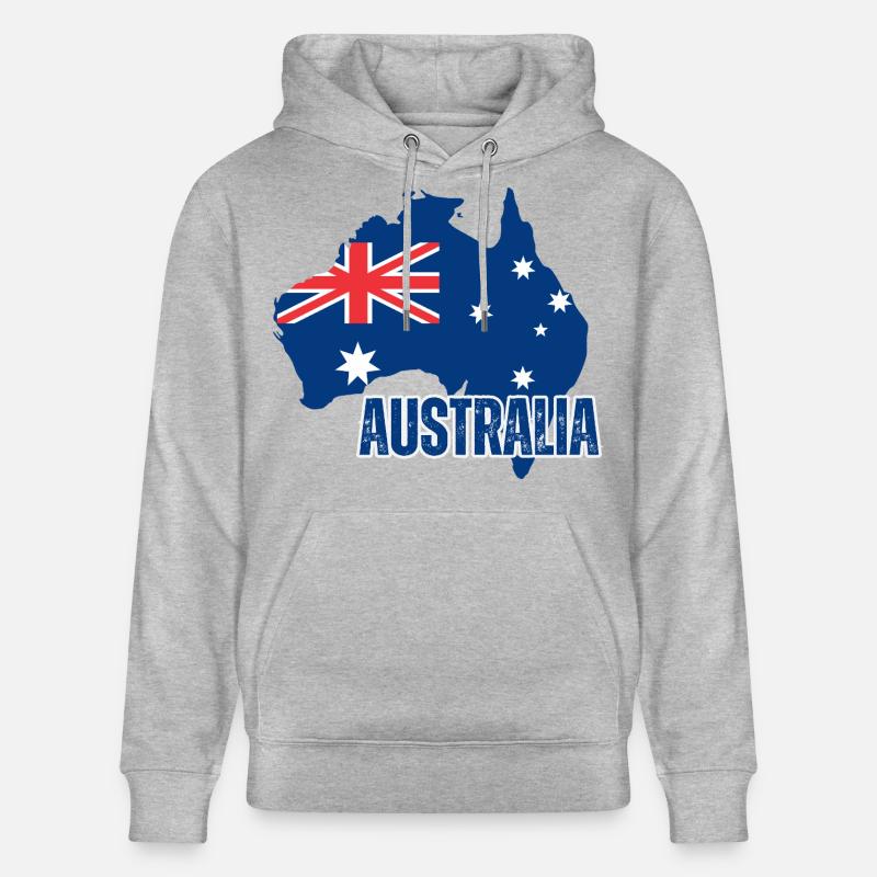 Drapeau australien, fierté australienne - Sweat à capuche bio CRUISER Stanley/Stella Unisexe - gris chiné