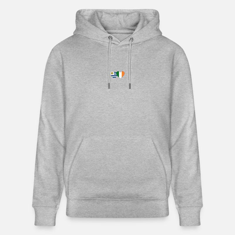 Uruguay Irlande Drapeau du cœur - Sweat à capuche bio CRUISER Stanley/Stella Unisexe - gris chiné