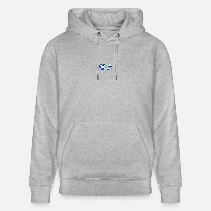 Écosse Uruguay Drapeau du cœur - Sweat à capuche bio CRUISER Stanley/Stella Unisexe - gris chiné