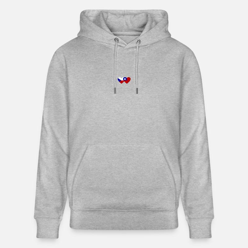 République tchèque Taïwan Flag Heart - Sweat à capuche bio CRUISER Stanley/Stella Unisexe - gris chiné