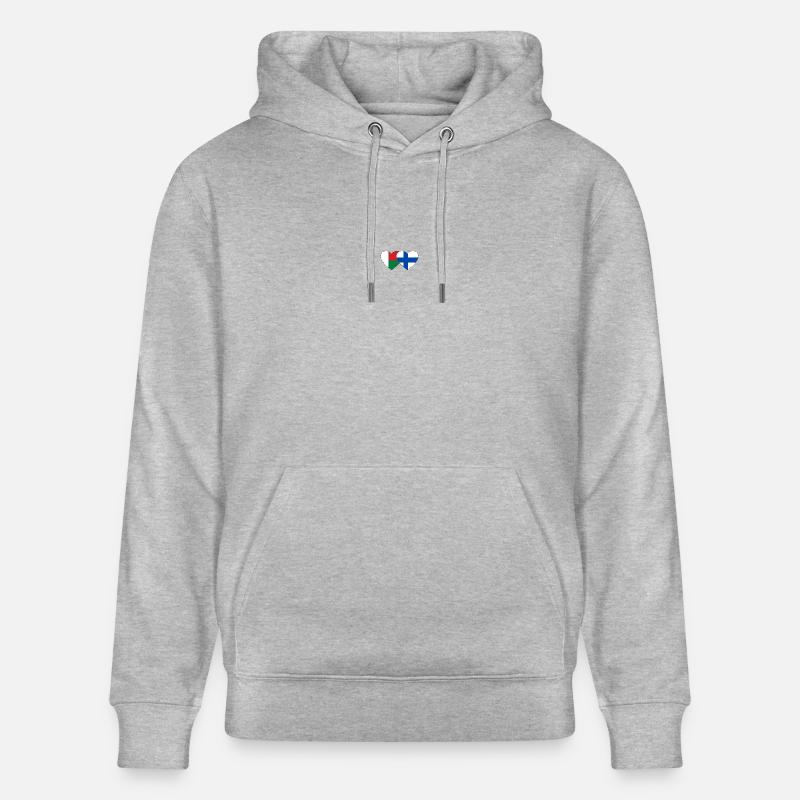 Madagascar Finlande Drapeau du Cœur - Sweat à capuche bio CRUISER Stanley/Stella Unisexe - gris chiné
