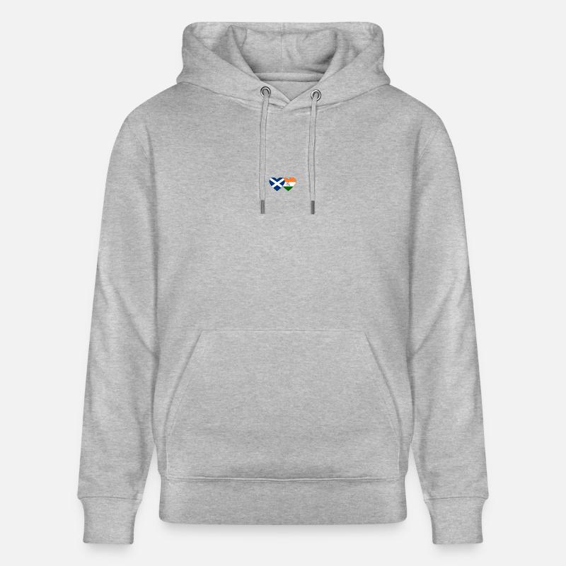 Écosse Inde Flag Heart - Sweat à capuche bio CRUISER Stanley/Stella Unisexe - gris chiné