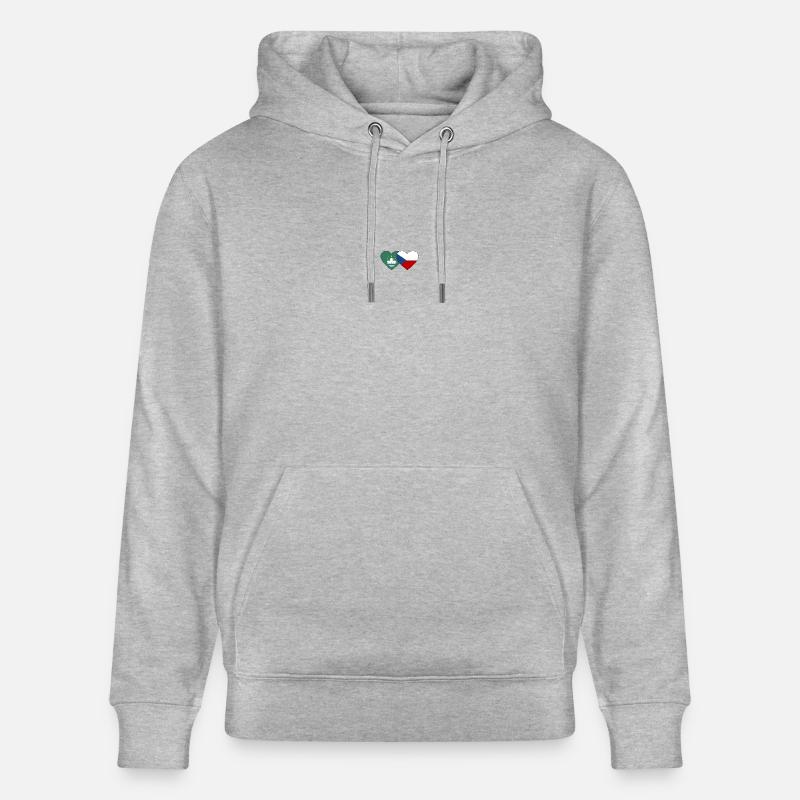 Macao République tchèque Flag Heart - Sweat à capuche bio CRUISER Stanley/Stella Unisexe - gris chiné