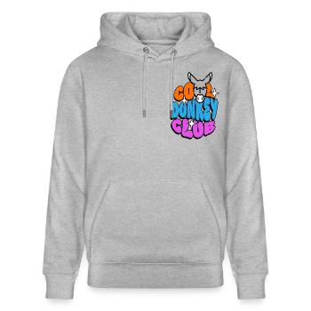 Goldesel - Cool Donkey Club - Stanley/Stella Unisex Bio-Hoodie CRUISER  - Grau meliert - Vorne - Alina (178cm) & Michal (187cm)