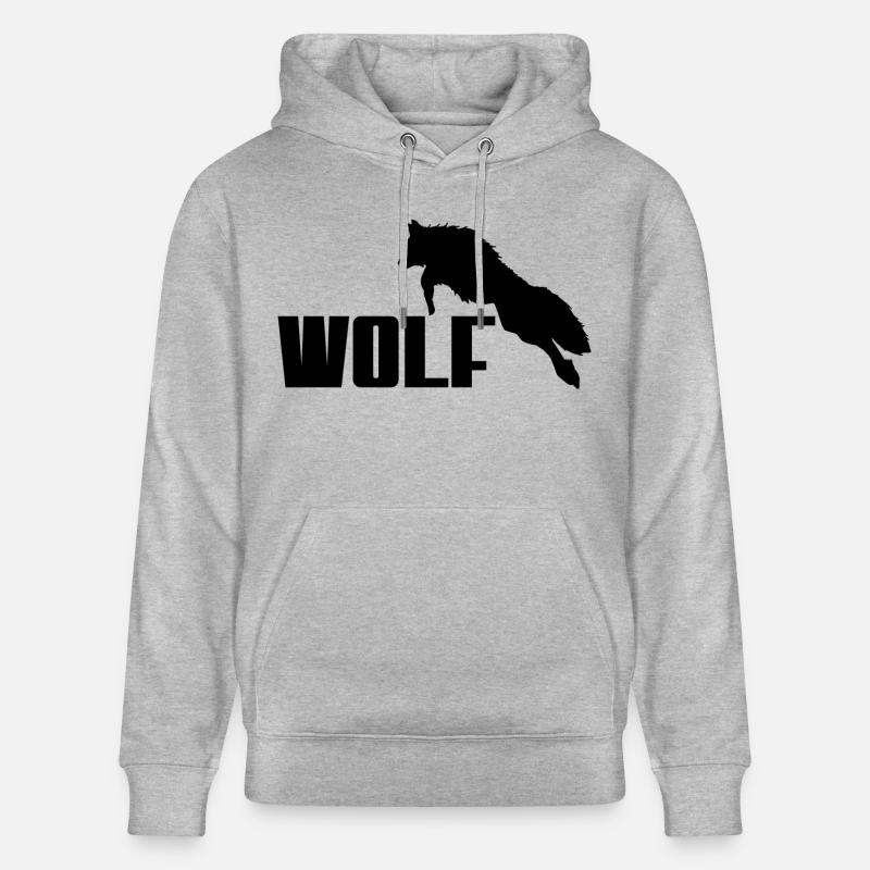Logo Wolf - Sweat à capuche bio CRUISER Stanley/Stella Unisexe - gris chiné