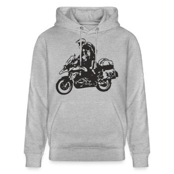 sports Moto - Sweat à capuche bio CRUISER Stanley/Stella Unisexe - gris chiné - Devant - Alina (178cm) & Michal (187cm)