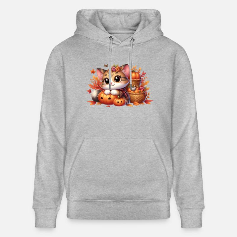 Herbst Katze 2 - Stanley/Stella Unisex Bio-Hoodie CRUISER  - Grau meliert