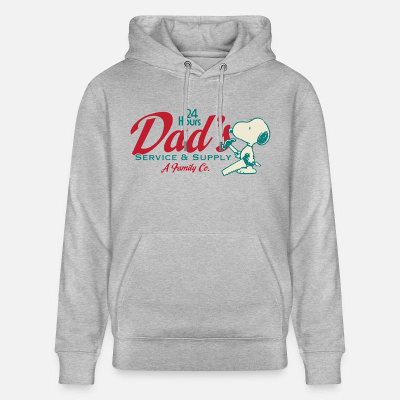 Peanuts Design Dad Mit Spruch Und Snoopy - Stanley/Stella Unisex Bio-Hoodie CRUISER - Grau meliert
