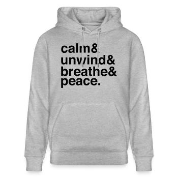 emotioCalm Moments Inner Peace Relaxation - Stanley/Stella Unisex Bio-Hoodie CRUISER  - Grau meliert - Vorne - Alina (178cm) & Michal (187cm)