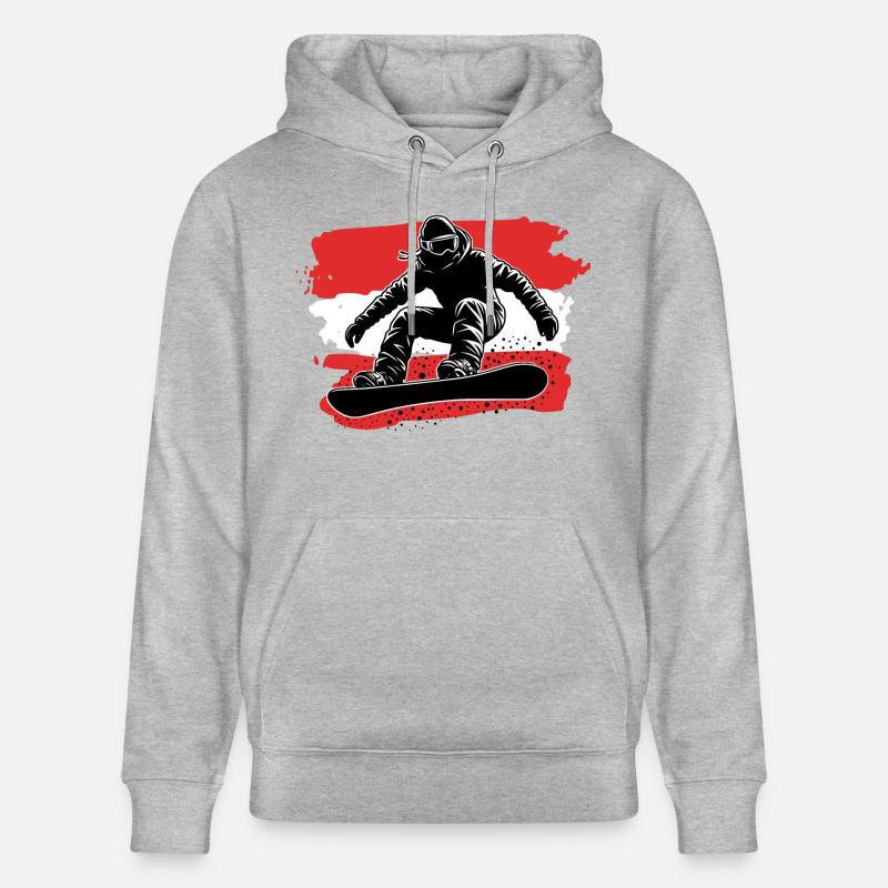 Drapeau de l’Autriche Snowboard - Sweat à capuche bio CRUISER Stanley/Stella Unisexe - gris chiné
