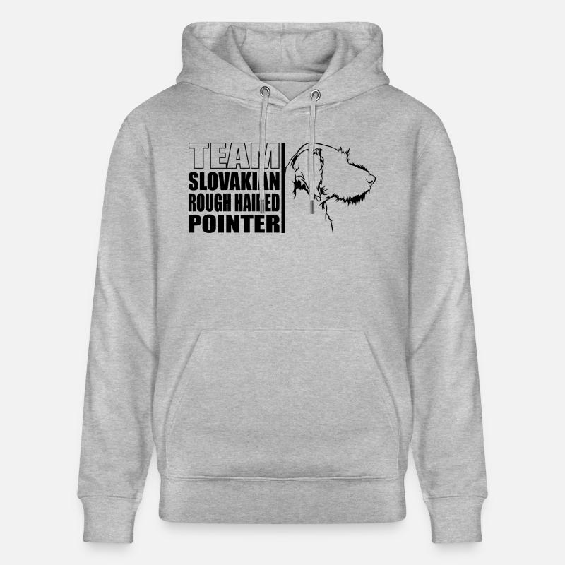 TEAM Slovakian Rough Haired Pointer Hunde Wilsigns - Stanley/Stella Unisex Bio-Hoodie CRUISER  - Grau meliert