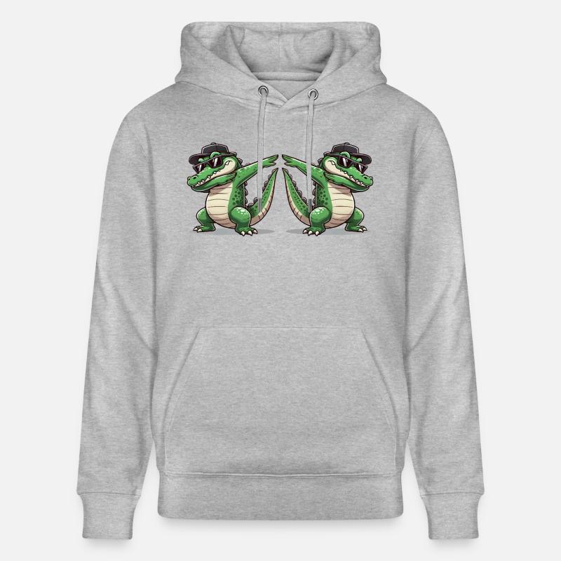 Crocodile Bande dessinée Dabbing 2 - Sweat à capuche bio CRUISER Stanley/Stella Unisexe - gris chiné