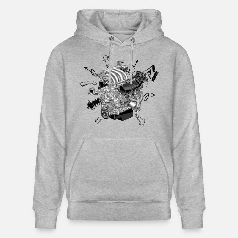 Motor - Stanley/Stella Unisex Bio-Hoodie CRUISER  - Grau meliert