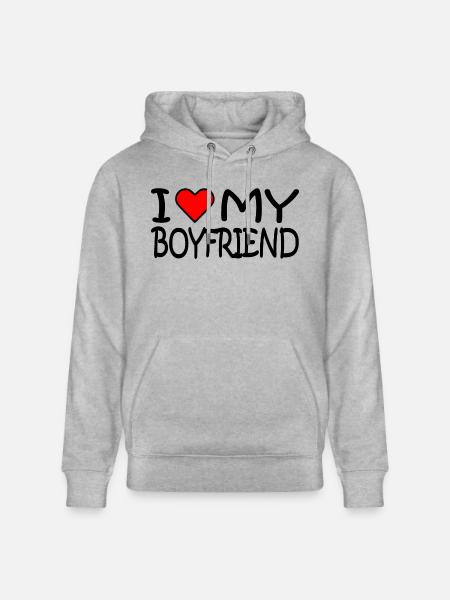 I love my boyfriend - Stanley/Stella Unisex Bio-Hoodie CRUISER - Grau meliert