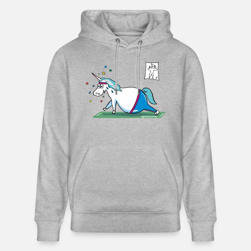 "Fluffy" fat unicorn - Sweat à capuche bio CRUISER Stanley/Stella Unisexe - gris chiné