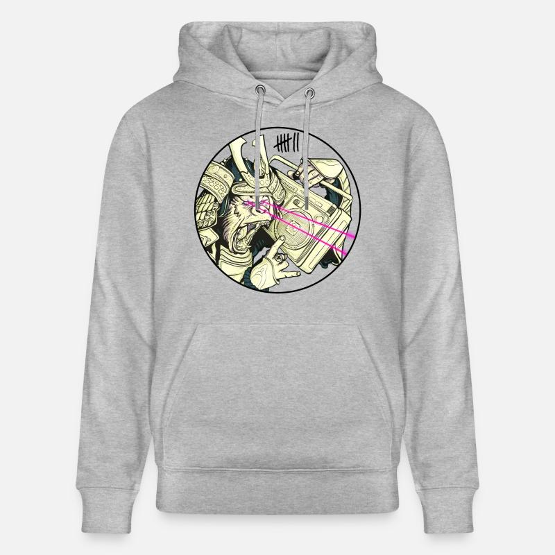 7 Vêtements - Gorilla Samurai - Sweat à capuche bio CRUISER Stanley/Stella Unisexe - gris chiné