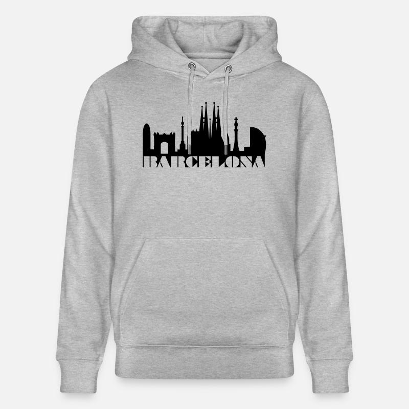 Skyline Barcelona Espagne - Sweat à capuche bio CRUISER Stanley/Stella Unisexe - gris chiné