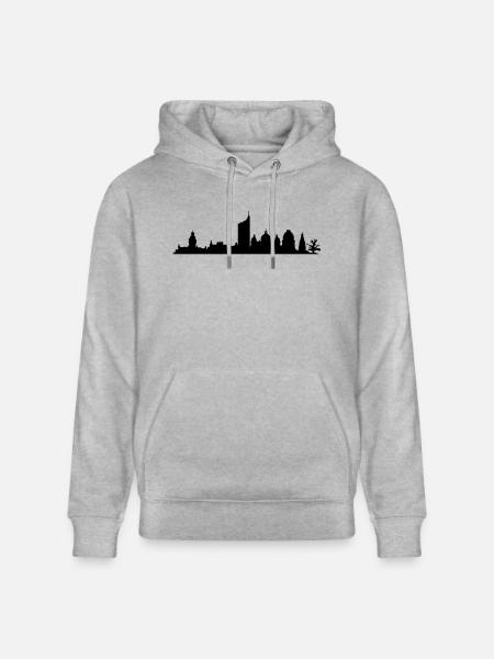 Leipzig Skyline - Stanley/Stella Unisex Bio-Hoodie CRUISER - Grau meliert