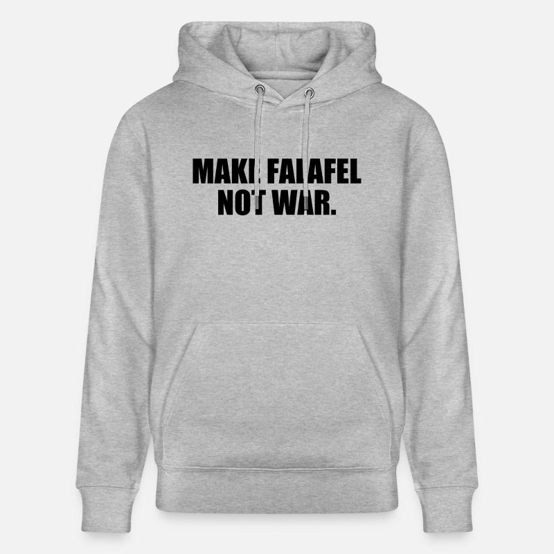 Make falafel not war - Sweat à capuche bio CRUISER Stanley/Stella Unisexe - gris chiné