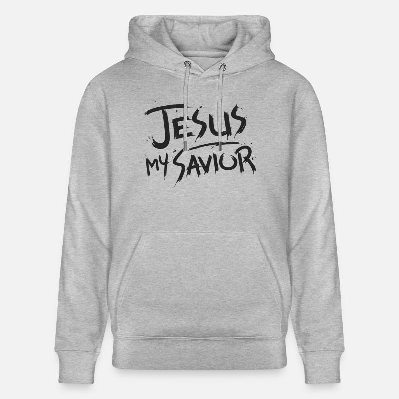 Jésus mon sauveur - Sweat à capuche bio CRUISER Stanley/Stella Unisexe - gris chiné