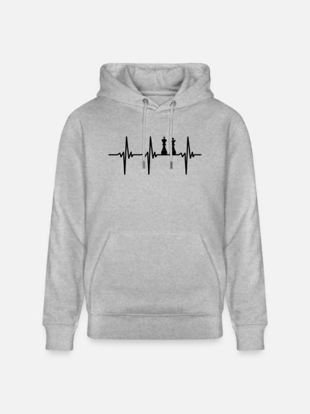 Heartbeat for chess players - Stanley/Stella CRUISER Unisex Organic Hoodie - heather grey