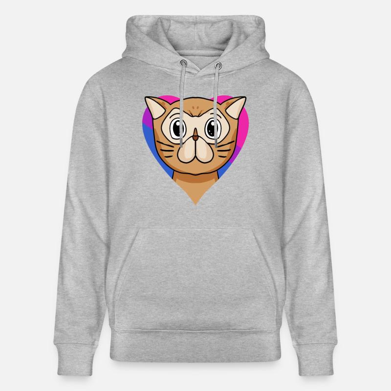 Cadeau de chat persan bisexuel - Sweat à capuche bio CRUISER Stanley/Stella Unisexe - gris chiné