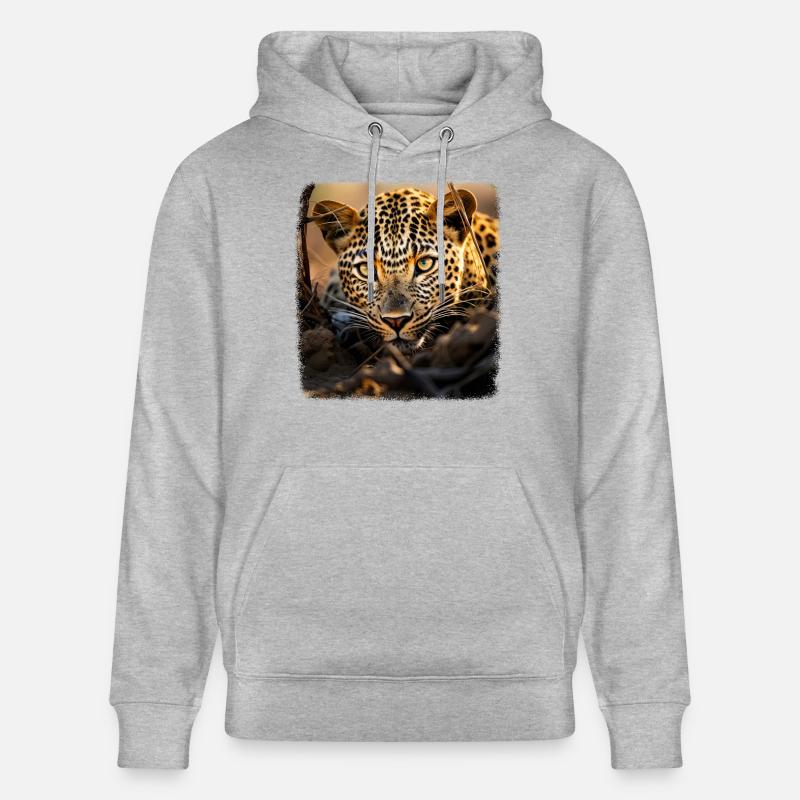 Leoparde realistic Leopard - Stanley/Stella Unisex Bio-Hoodie CRUISER - Grau meliert
