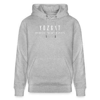Yozgat 66 GPS Türkei Türkiye - Stanley/Stella Unisex Bio-Hoodie CRUISER  - Grau meliert - Vorne - Alina (178cm) & Michal (187cm)