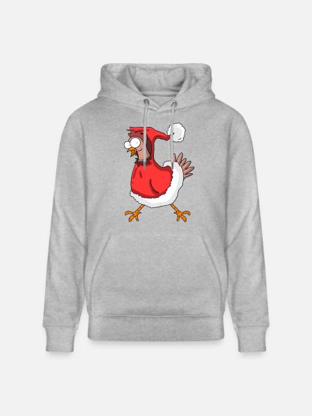 Christmas chicken - Stanley/Stella CRUISER Unisex Organic Hoodie - heather grey