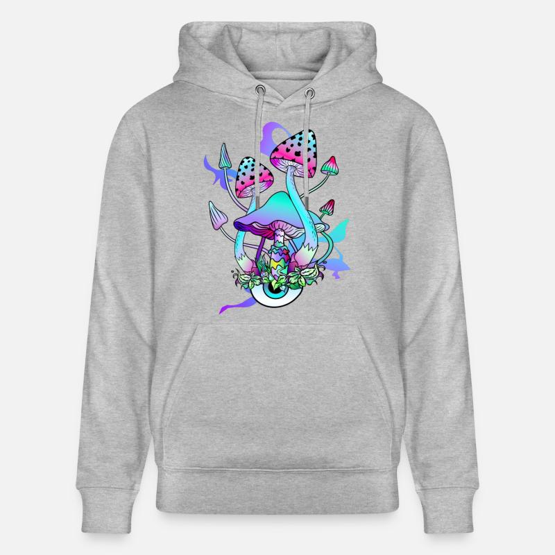 Trippy Hippie Champignon Psychédélique - Sweat à capuche bio CRUISER Stanley/Stella Unisexe - gris chiné