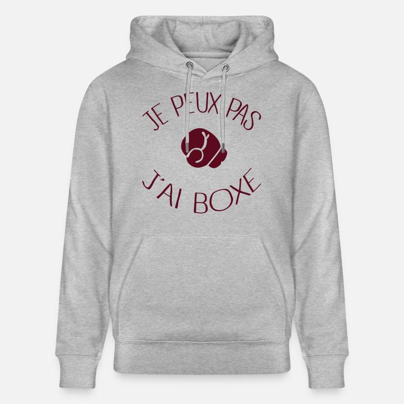 Je peux pas j'ai Boxe - Sweat à capuche bio CRUISER Stanley/Stella Unisexe - gris chiné